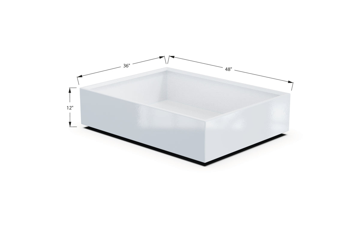 Aluminum Rectangular 36" Wide Planter – 12" to 18" H