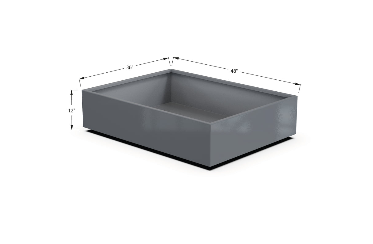 Aluminum Rectangular 36" Wide Planter – 12" to 18" H