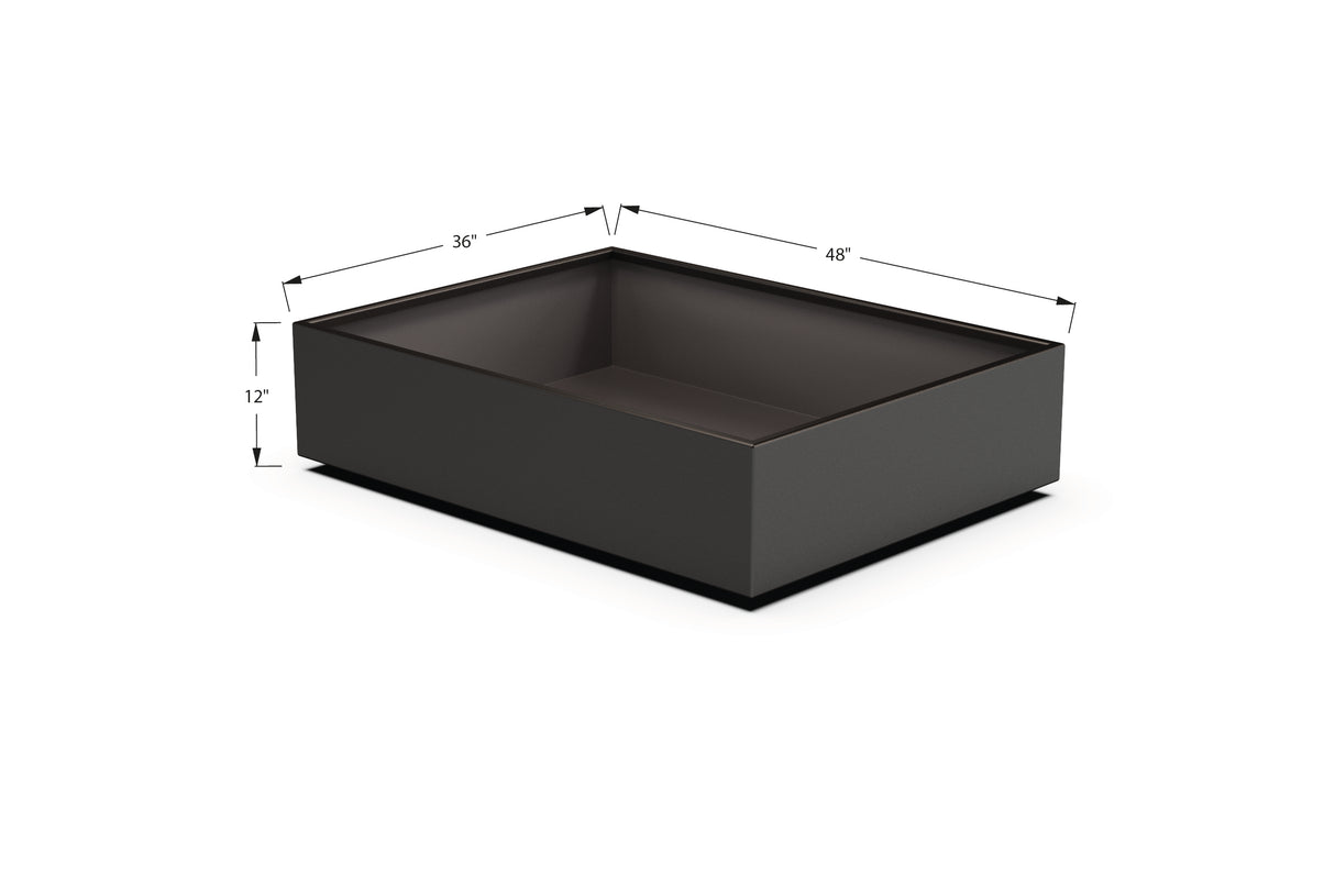 Aluminum Rectangular 36" Wide Planter – 12" to 18" H