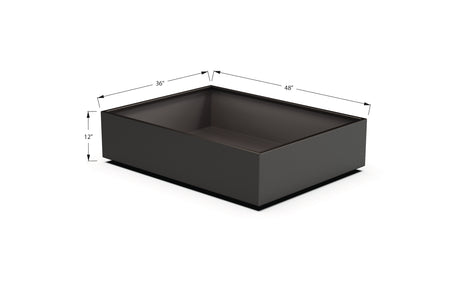 Aluminum Rectangular 36" Wide Planter – 12" to 18" H