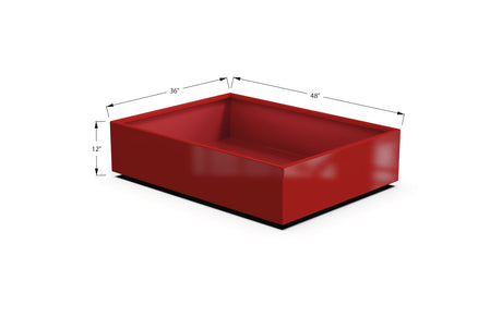 Aluminum Rectangular 36" Wide Planter – 12" to 18" H