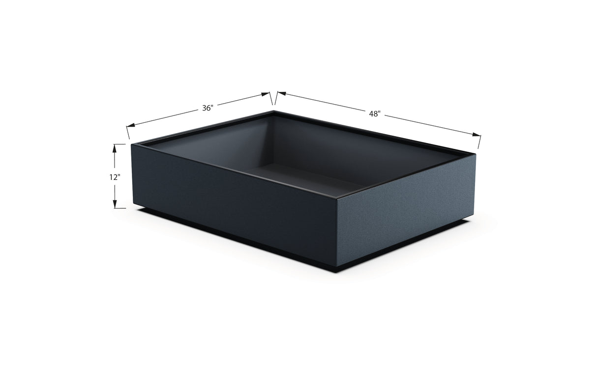 Aluminum Rectangular 36" Wide Planter – 12" to 18" H