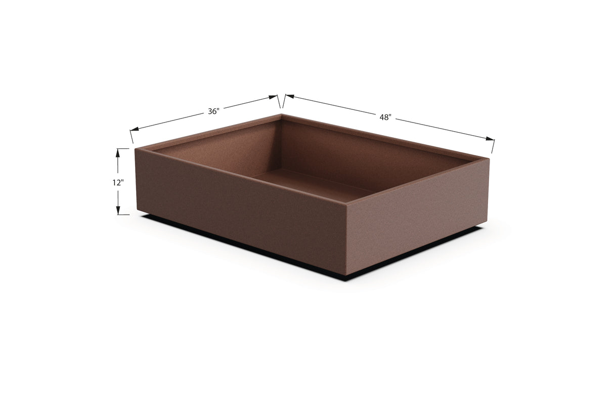 Aluminum Rectangular 36" Wide Planter – 12" to 18" H