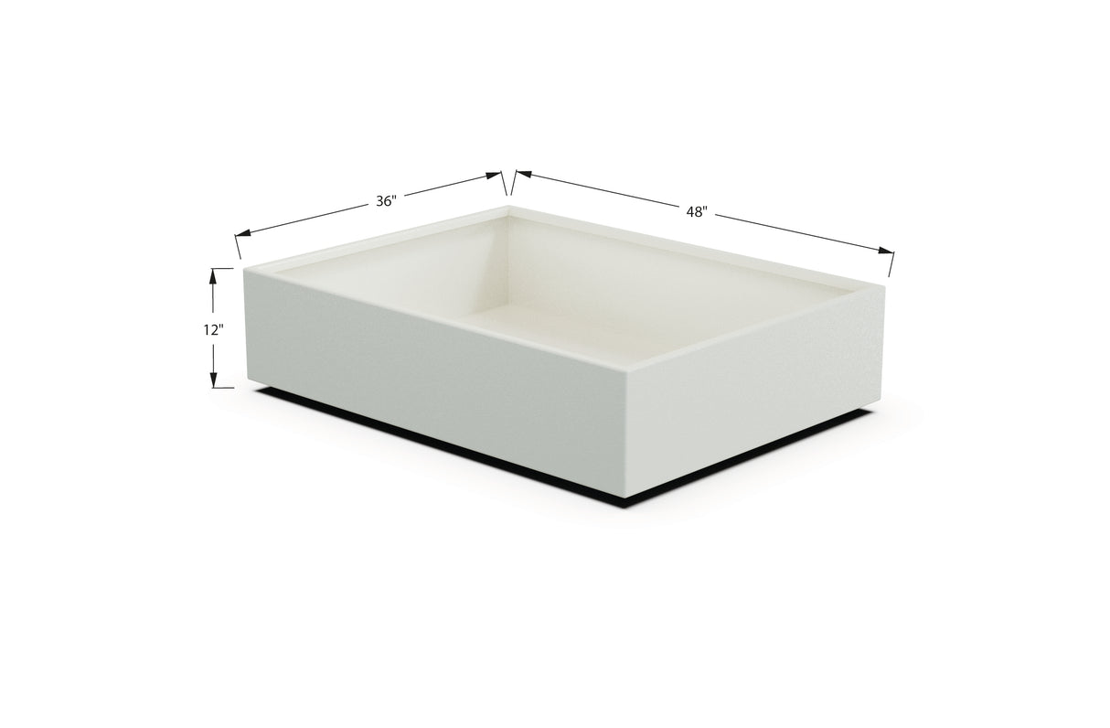 Aluminum Rectangular 36" Wide Planter – 12" to 18" H