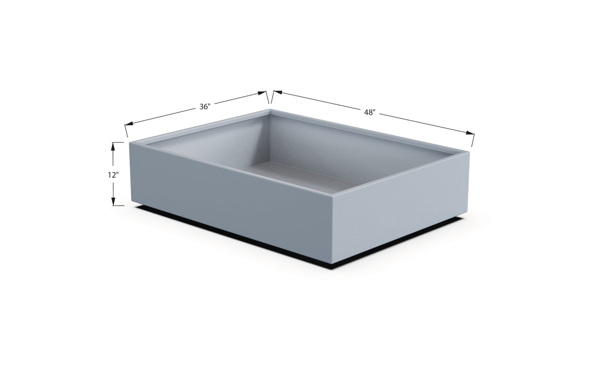 Aluminum Rectangular 36" Wide Planter – 12" to 18" H