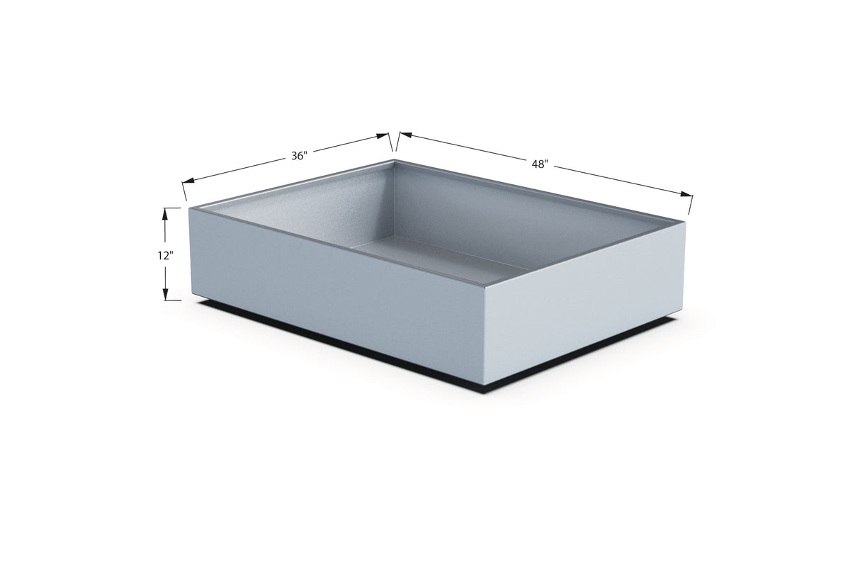 Aluminum Rectangular 36" Wide Planter – 12" to 18" H
