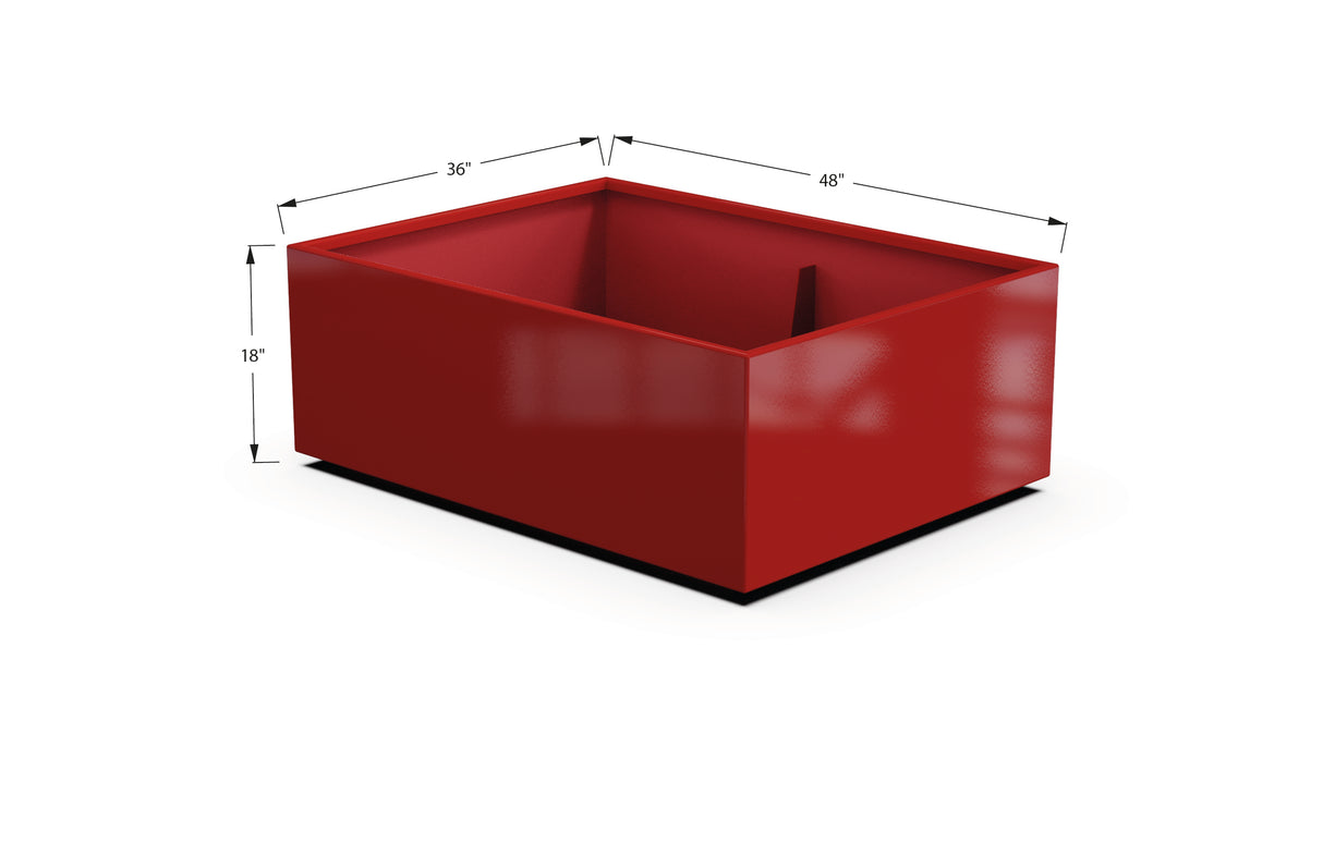 Aluminum Rectangular 36" Wide Planter – 12" to 18" H