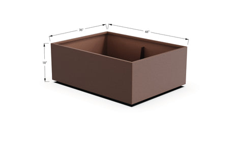 Aluminum Rectangular 36" Wide Planter – 12" to 18" H