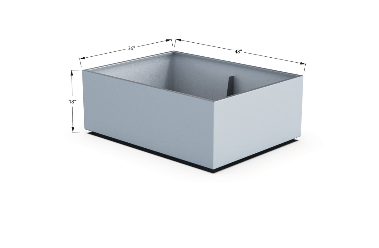 Aluminum Rectangular 36" Wide Planter – 12" to 18" H