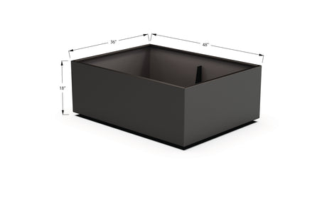 Aluminum Rectangular 36" Wide Planter – 12" to 18" H