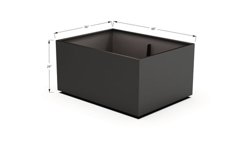 Aluminum Rectangular 36" Wide Planter – 24" to 30" H - Plantercraft