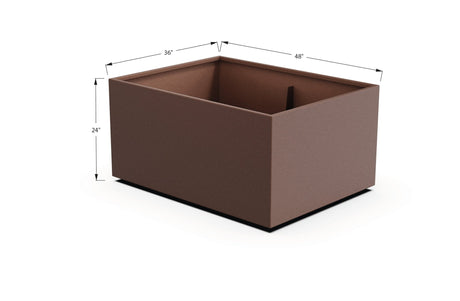 Aluminum Rectangular 36" Wide Planter – 24" to 30" H - Plantercraft