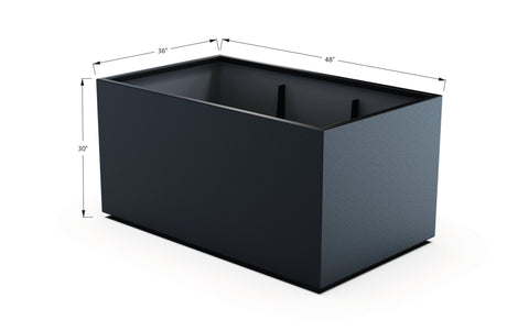 Aluminum Rectangular 36" Wide Planter – 24" to 30" H - Plantercraft