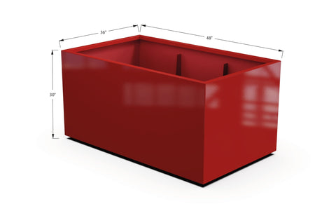 Aluminum Rectangular 36" Wide Planter – 24" to 30" H - Plantercraft