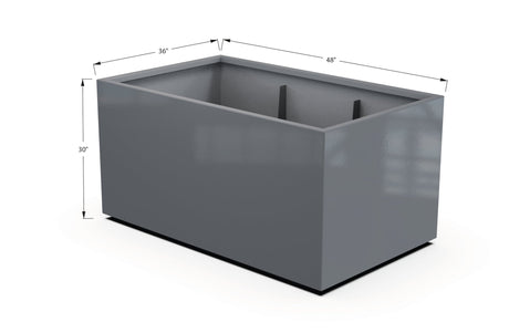 Aluminum Rectangular 36" Wide Planter – 24" to 30" H - Plantercraft