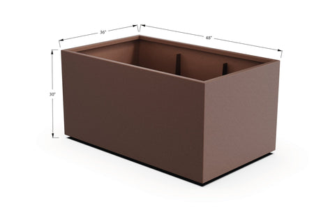 Aluminum Rectangular 36" Wide Planter – 24" to 30" H - Plantercraft