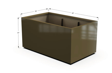 Aluminum Rectangular 36" Wide Planter – 24" to 30" H - Plantercraft
