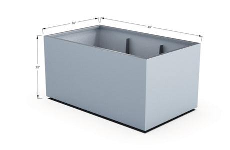 Aluminum Rectangular 36" Wide Planter – 24" to 30" H - Plantercraft