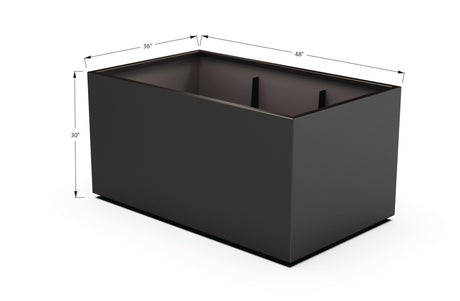 Aluminum Rectangular 36" Wide Planter – 24" to 30" H - Plantercraft
