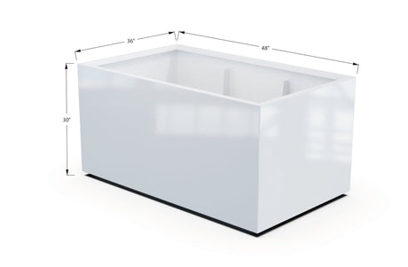 Aluminum Rectangular 36" Wide Planter – 24" to 30" H - Plantercraft