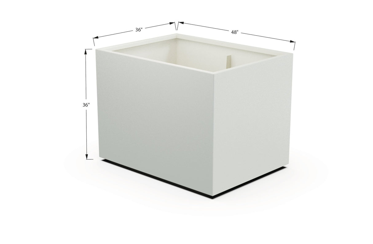 Aluminum Rectangular 36" Wide Planter – 36" to 42" H - Plantercraft