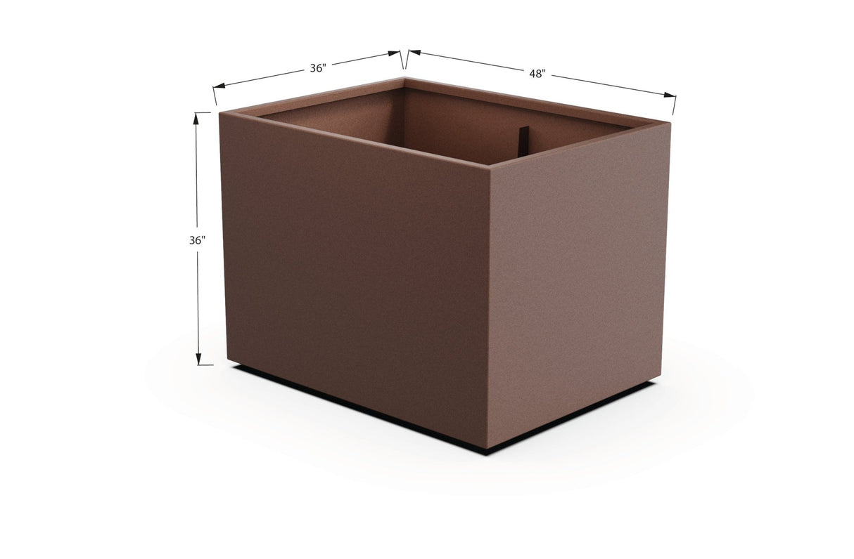 Aluminum Rectangular 36" Wide Planter – 36" to 42" H - Plantercraft