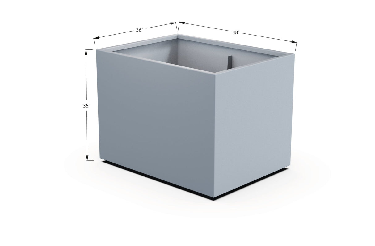 Aluminum Rectangular 36" Wide Planter – 36" to 42" H - Plantercraft