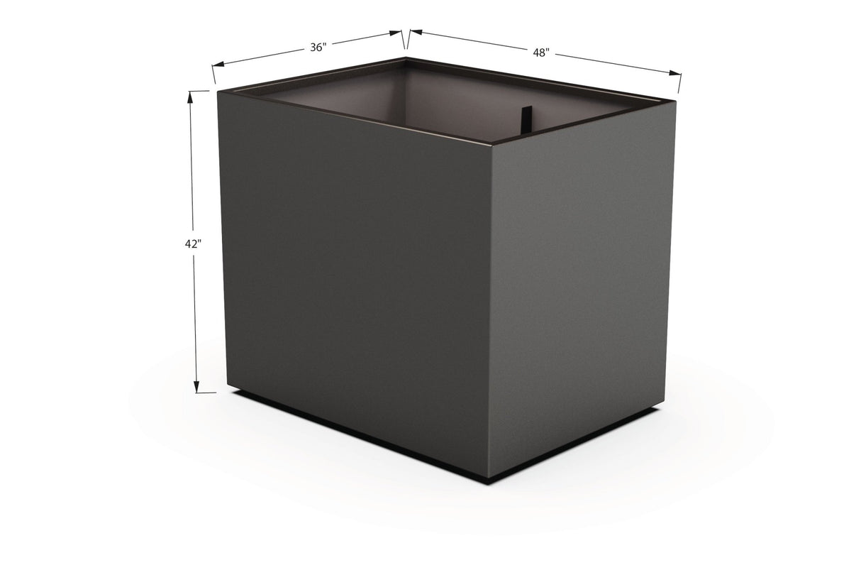 Aluminum Rectangular 36" Wide Planter – 36" to 42" H - Plantercraft