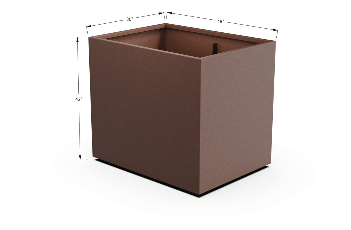 Aluminum Rectangular 36" Wide Planter – 36" to 42" H - Plantercraft
