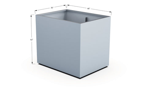 Aluminum Rectangular 36" Wide Planter – 36" to 42" H - Plantercraft
