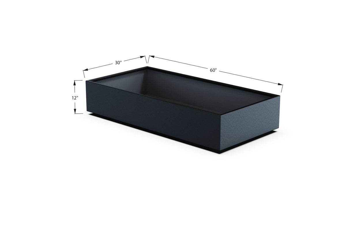 Aluminum Rectangular 30" Wide Planter – 12" to 18" H - Plantercraft