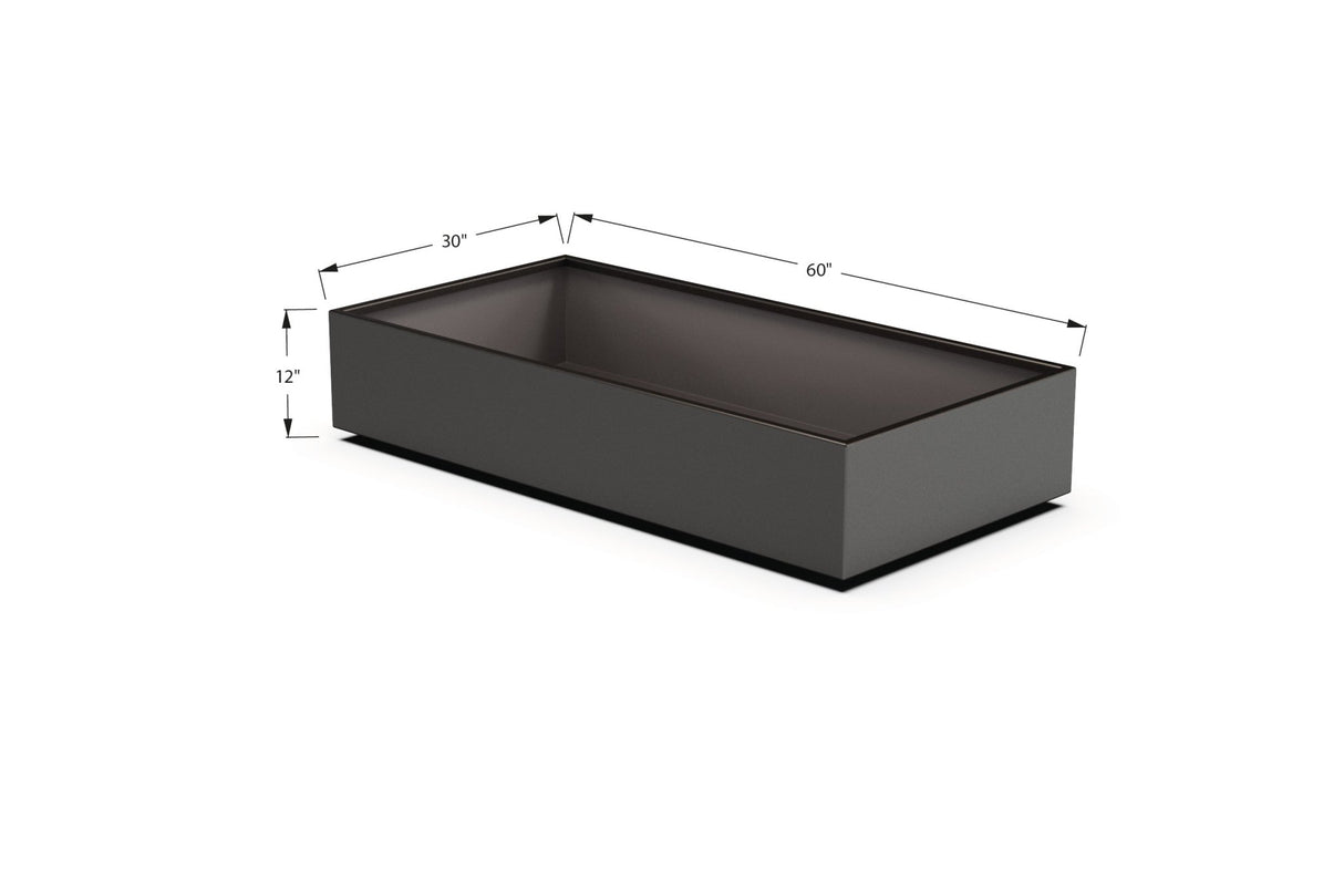 Aluminum Rectangular 30" Wide Planter – 12" to 18" H - Plantercraft