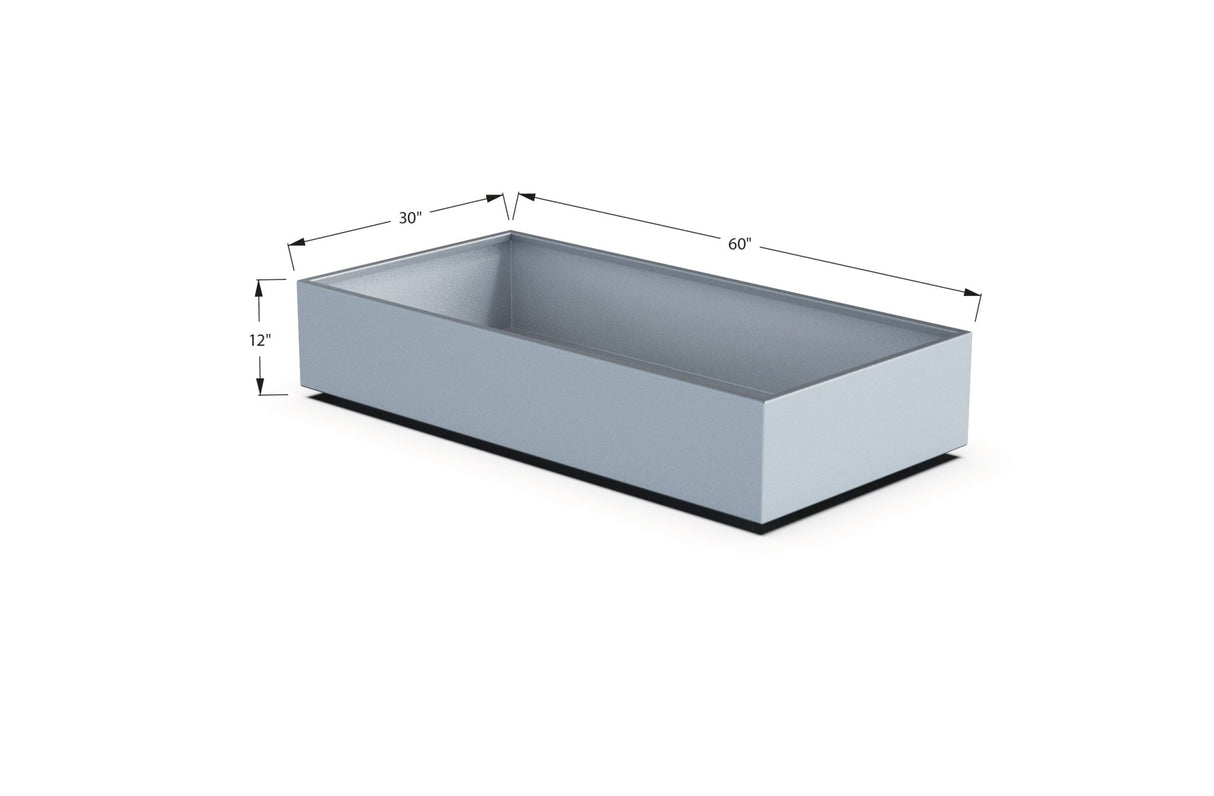 Aluminum Rectangular 30" Wide Planter – 12" to 18" H - Plantercraft
