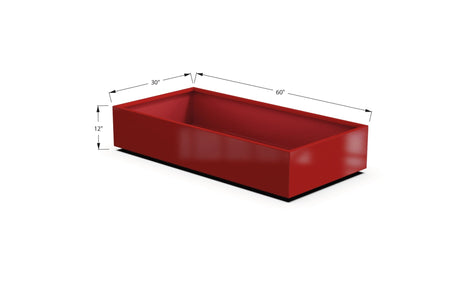 Aluminum Rectangular 30" Wide Planter – 12" to 18" H - Plantercraft