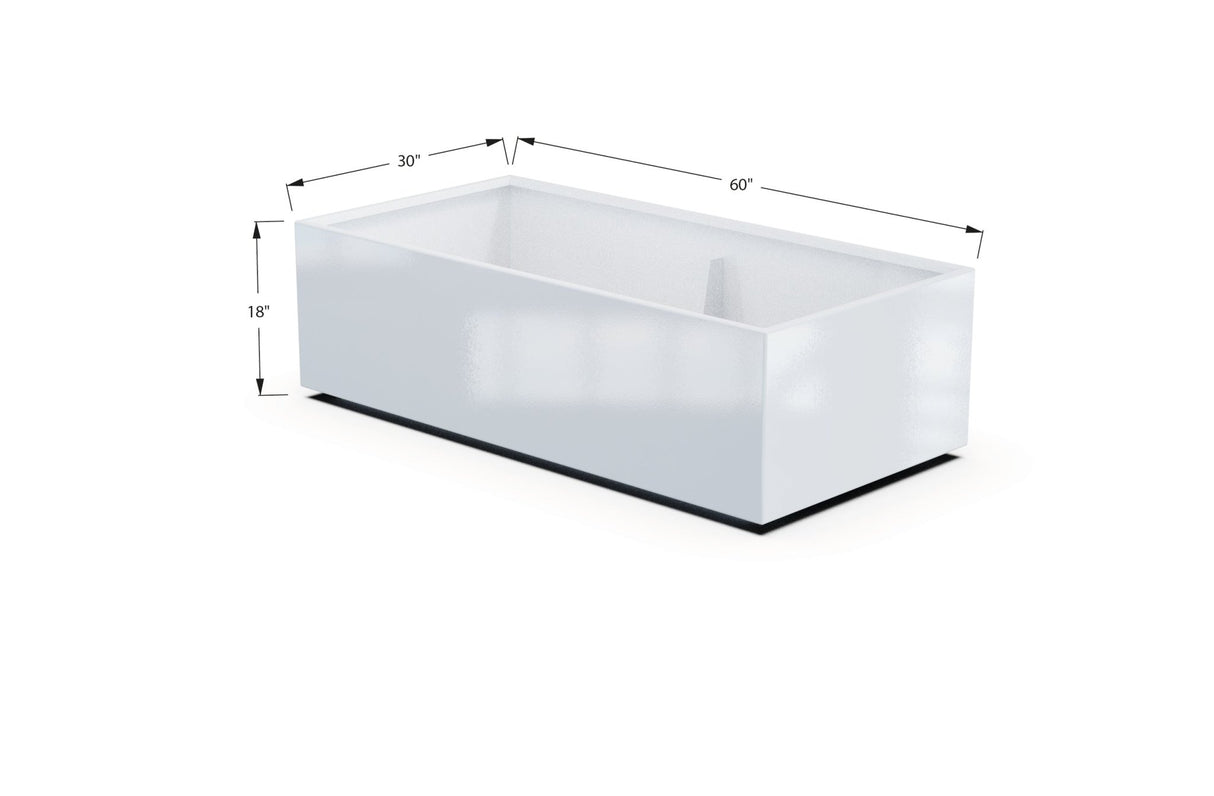 Aluminum Rectangular 30" Wide Planter – 12" to 18" H - Plantercraft