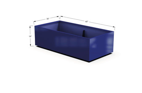 Aluminum Rectangular 30" Wide Planter – 12" to 18" H - Plantercraft