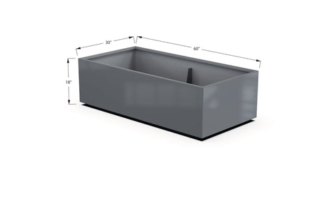 Aluminum Rectangular 30" Wide Planter – 12" to 18" H - Plantercraft