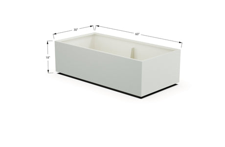 Aluminum Rectangular 30" Wide Planter – 12" to 18" H - Plantercraft
