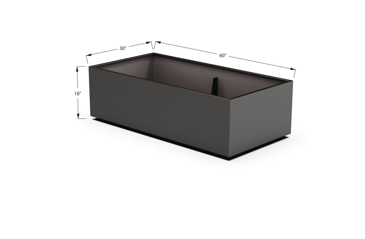 Aluminum Rectangular 30" Wide Planter – 12" to 18" H - Plantercraft