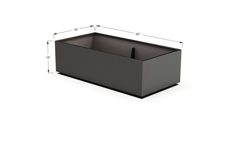 Aluminum Rectangular 30" Wide Planter – 12" to 18" H - Plantercraft