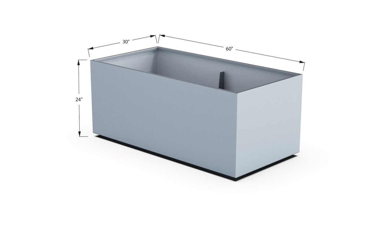 Aluminum Rectangular 30" Wide Planter – 24" to 30" H - Plantercraft