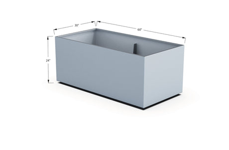 Aluminum Rectangular 30" Wide Planter – 24" to 30" H - Plantercraft