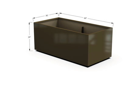 Aluminum Rectangular 30" Wide Planter – 24" to 30" H - Plantercraft