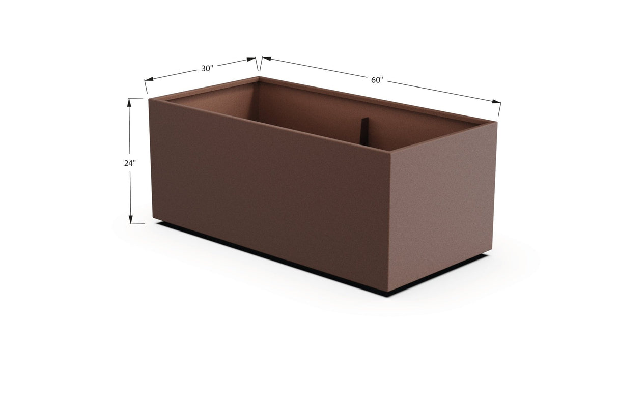 Aluminum Rectangular 30" Wide Planter – 24" to 30" H - Plantercraft