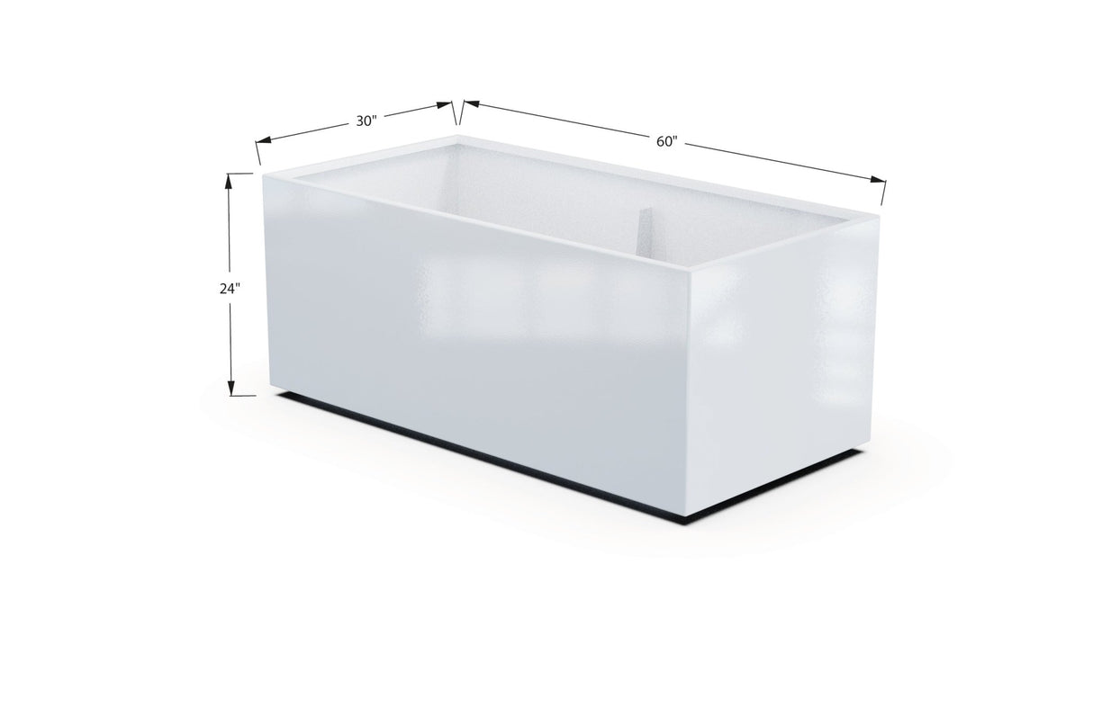Aluminum Rectangular 30" Wide Planter – 24" to 30" H - Plantercraft