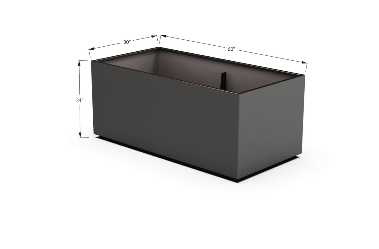 Aluminum Rectangular 30" Wide Planter – 24" to 30" H - Plantercraft
