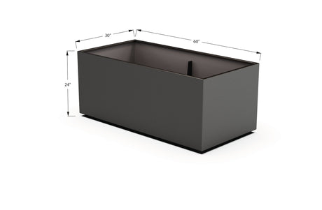 Aluminum Rectangular 30" Wide Planter – 24" to 30" H - Plantercraft