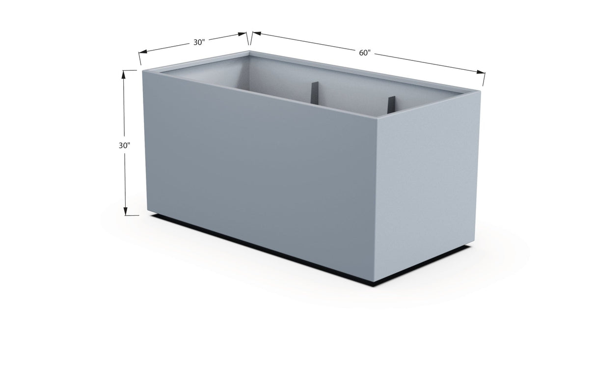 Aluminum Rectangular 30" Wide Planter – 24" to 30" H - Plantercraft