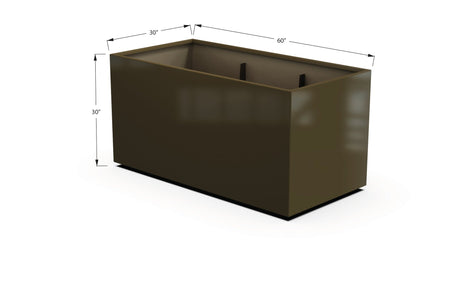 Aluminum Rectangular 30" Wide Planter – 24" to 30" H - Plantercraft