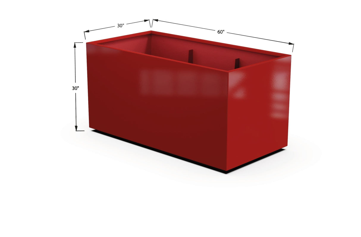 Aluminum Rectangular 30" Wide Planter – 24" to 30" H - Plantercraft